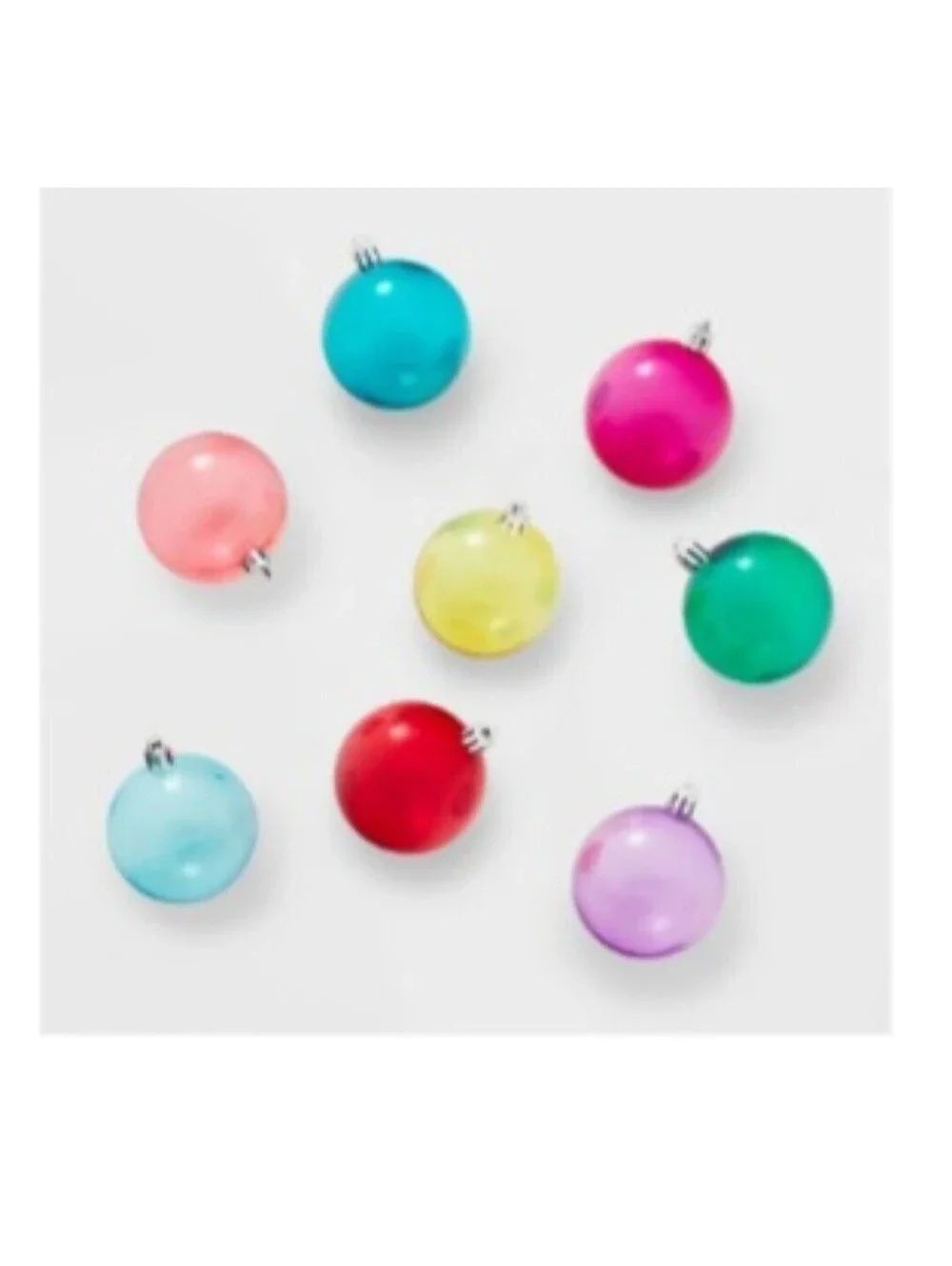 WONDERSHOP LOT OF 250+ MULTICOLOR GLITTER &  TRANSPARENT TREE ORNAMENTS PLASTIC